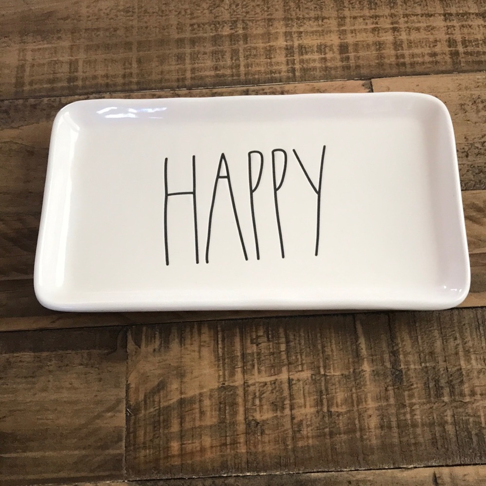 Rae Dunn HAPPY platter, small